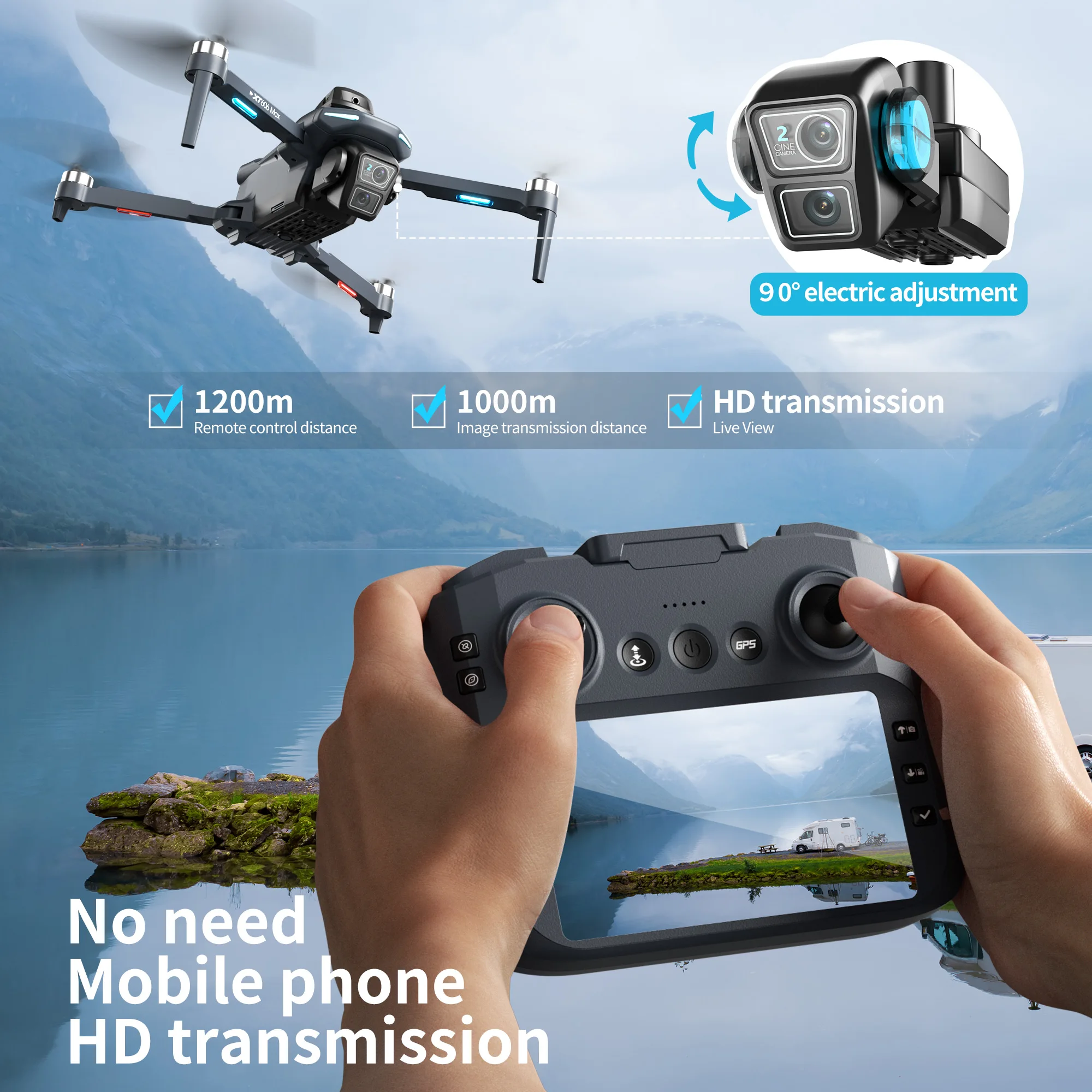Original XT606 MAX GPS Drone 4 - Drone Gps Mount ulasan dan harga