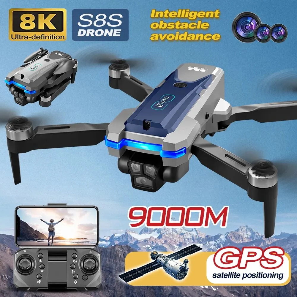 S8S GPS Drone 5G Wifi 8K HD Du - Drone Gps Mount ulasan dan harga